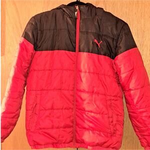 Boys Puma Red and Black Winter Jacket Size Large 14-16